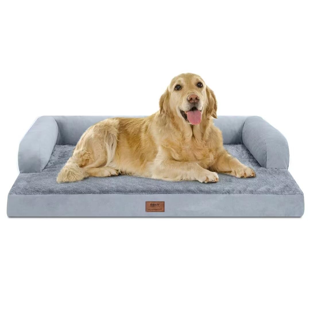 Large Dog Bed Orthopedic Washable: Beds Bolster - Xl Xlarge Extra Big Dogs - Memory Foam - Couch Sofa - Waterproof With Removable Cover