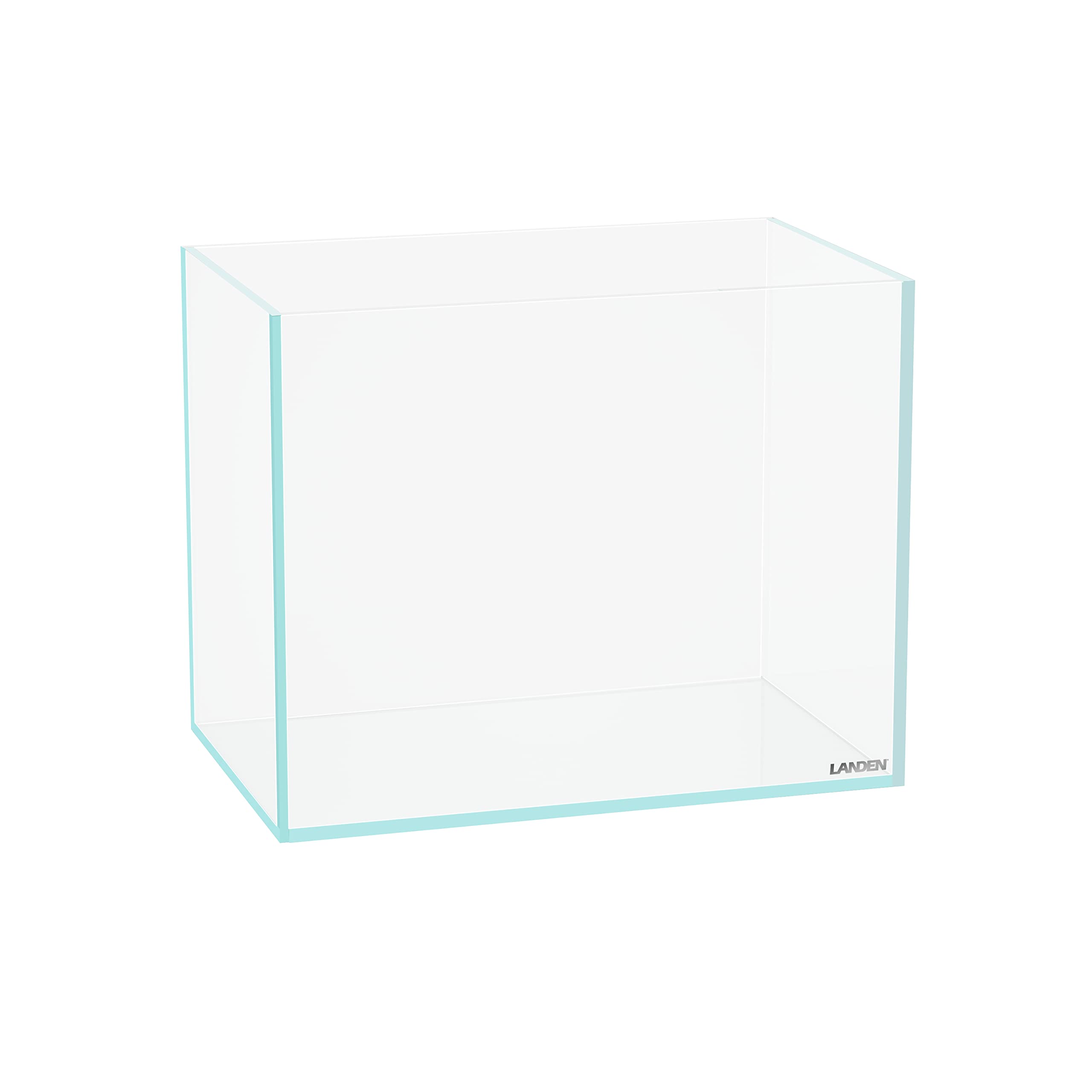 LANDEN 30N 3.2 Gallon Nano Rimless Low Iron Aquarium Tank, W11.8  D7.5  H9.4 in(30x19x24cm) 5mm Thickness with Nano Foam Levelin