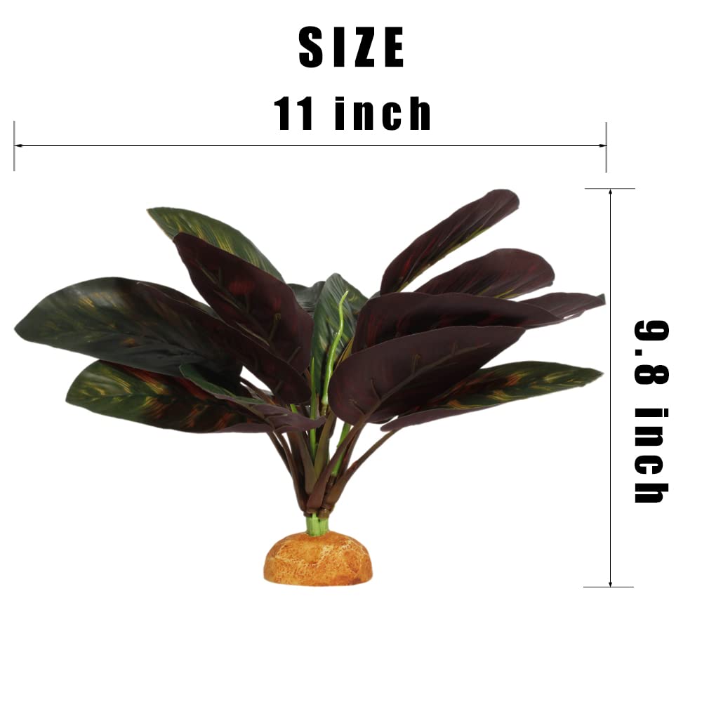 WOLEDOE Reptile Terrarium Decor Plants, Bearded Dragon Tank Accessories fit Crested Gecko Leopard Lizard Chameleon Ball Python S
