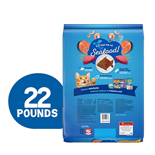 Purina Friskies Dry Cat Food Seafood Sensations With Salmon, Tuna, and Shrimp Flavors - 22 lb. Bag
