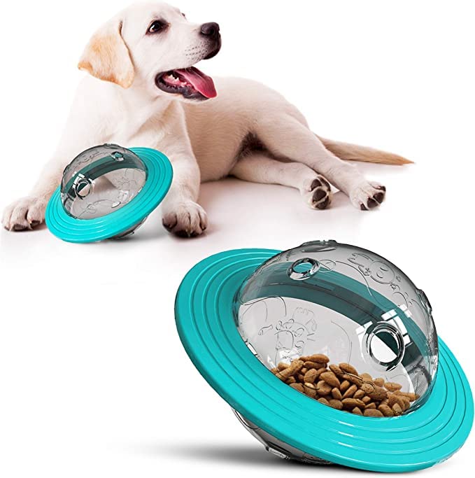 Woofy Dog Planet Interactive Toy Puzzle IQ Treat Ball, Food Dispensing Chew Toys for Medium to Large Dogs  Multicolor