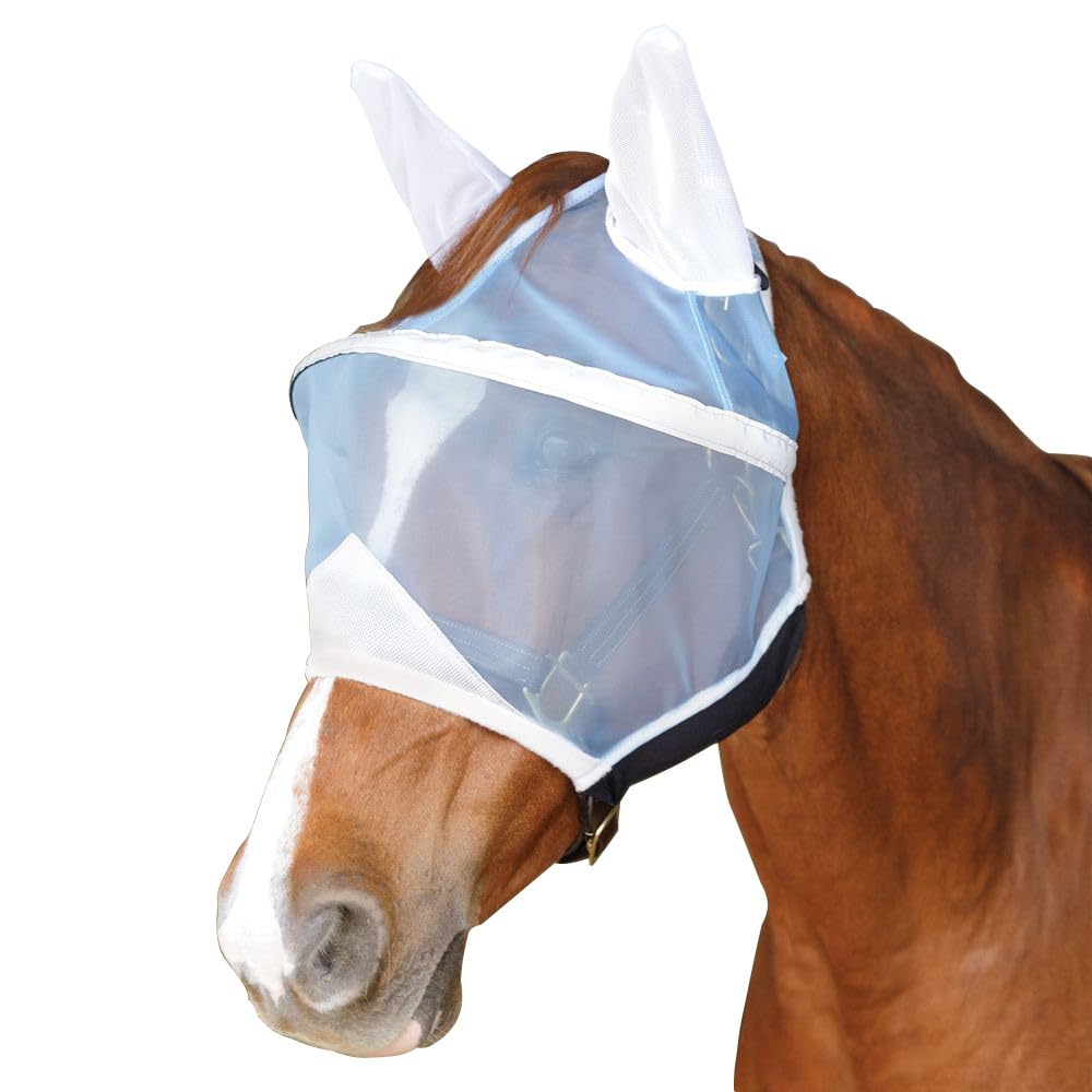 Schneiders X-Spand Mosquito Mesh Sun Visor Fly Horse Mask | 40% UV Shield | X-Spand Spandex Jaw for Secure Fit | Forelock Saver 