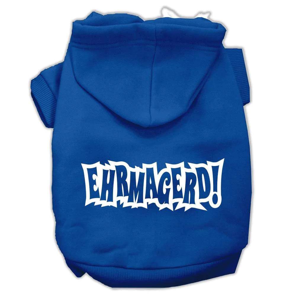 Pet, Dog & Cat Hoodie Screen Printed, 'Ehrmagerd' Black Xl (14-20 Lbs.)