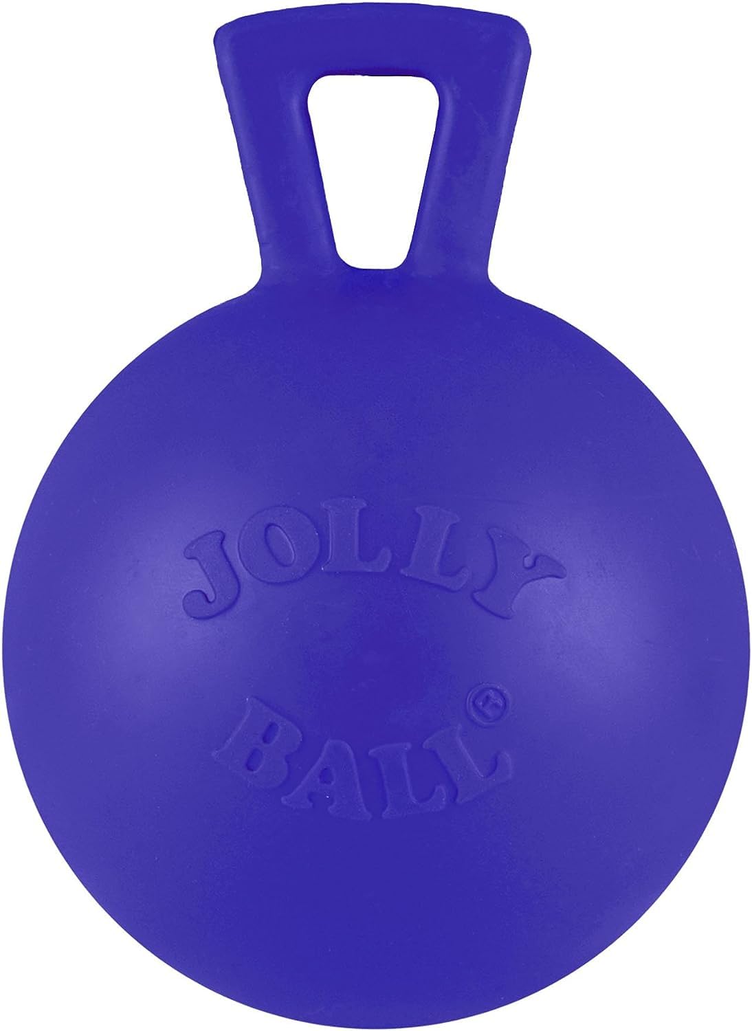 Jolly Pets Tug-N-Toss Heavy Duty Dog Toy Ball With Handle, 3 Inches/Mini, Blue, Model:403 Bl