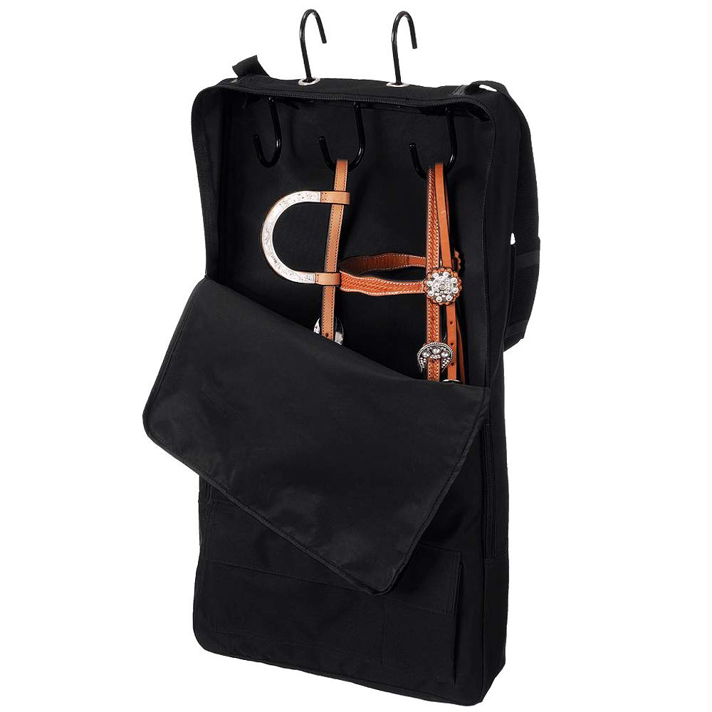 Tough 1 Bridle/Halter With 3 Prong Tack Rack, Black, 16 X 30