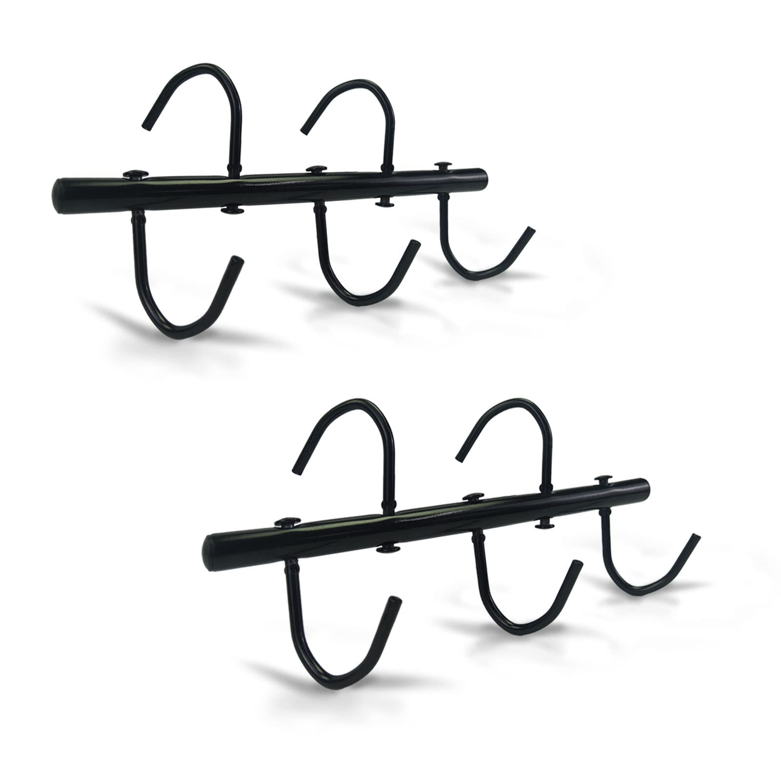 Vbuy 2Pcs Steel Tack Rack With Swivel Hooks For Horses Black Hanging Bridle Hooks Portable Tack Hangers Horse Tack Room Organize