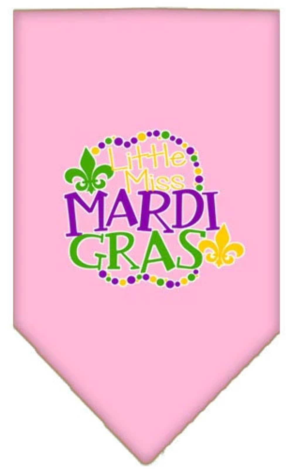 Mirage Pet Product Miss Mardi Gras Screen Print Mardi Gras Bandana Lime Green Small