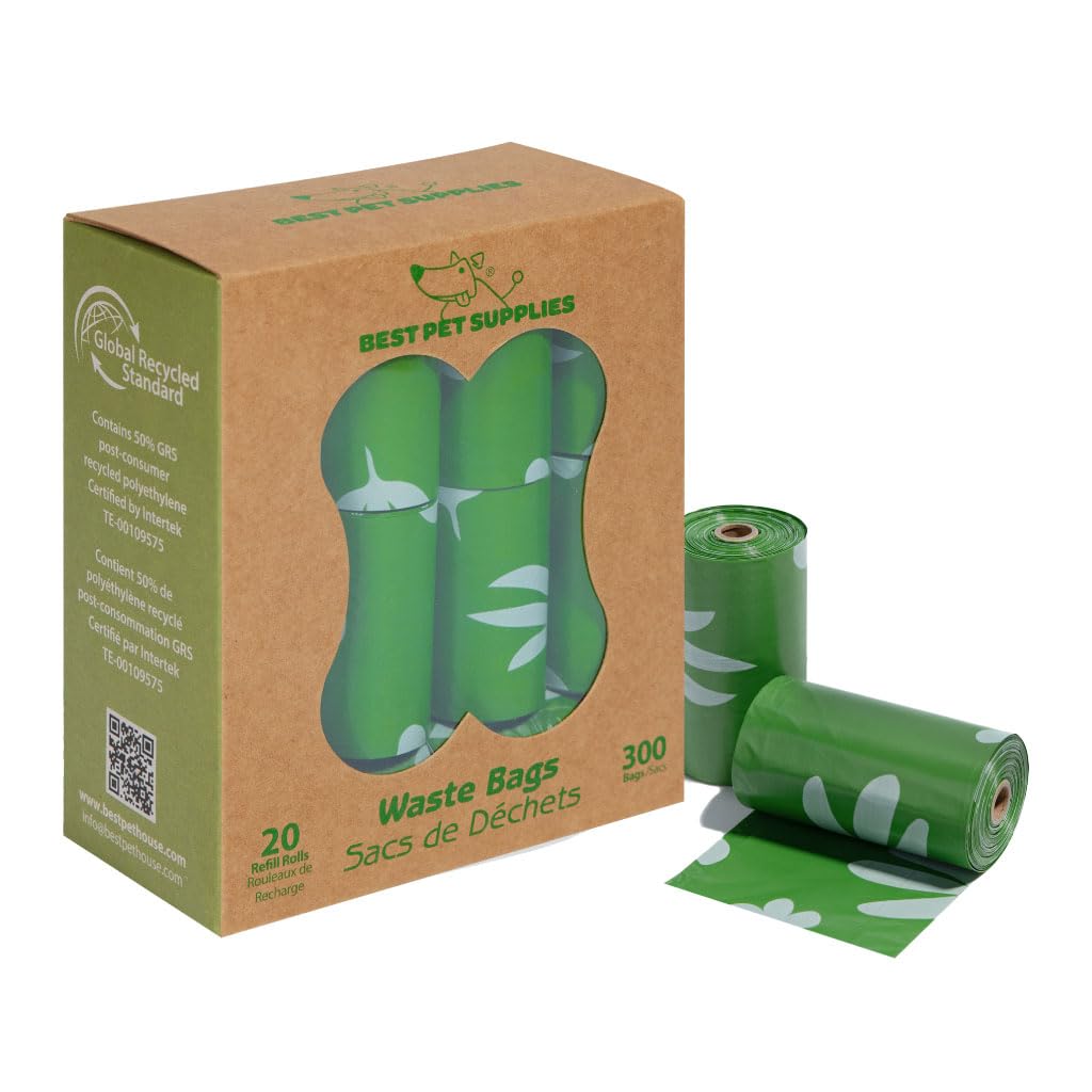 Best Pet Supplies Poop Bags For Dogs, 50% Post-Consumer Recycled Content Dog Waste Bags On Rolls, Fits All Poop Bag Holders For 