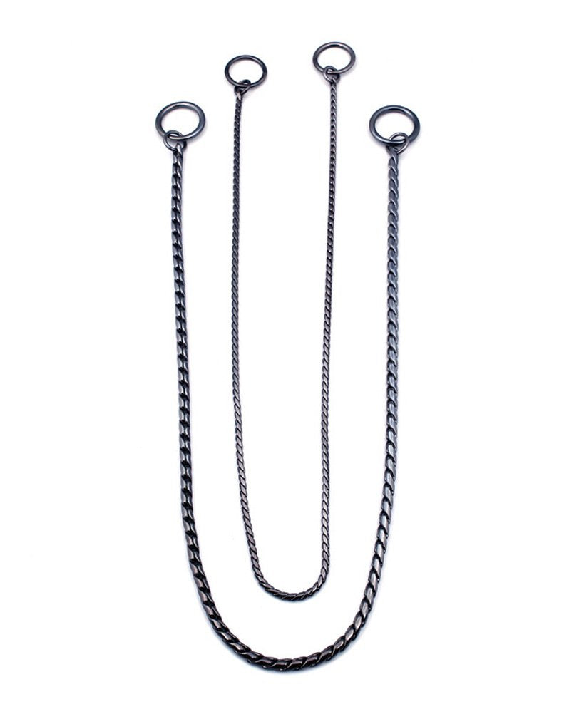 Sgoda Black Dog Chain Collar Choke Pet Training Snake Collar With Heavy Links, 24 In, 5 Mm