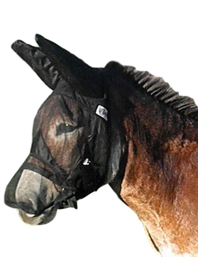 Cashel Quiet Ride Mule Fly Mask With Long Nose And Ears, Black, Mule Weanling