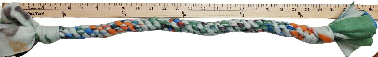 Dog Puppy Tug Pull Toy Rope Play Durable Interactive Entertaining Heavy Duty Fleece Square Braid by KNOTS SO FAST (Green)