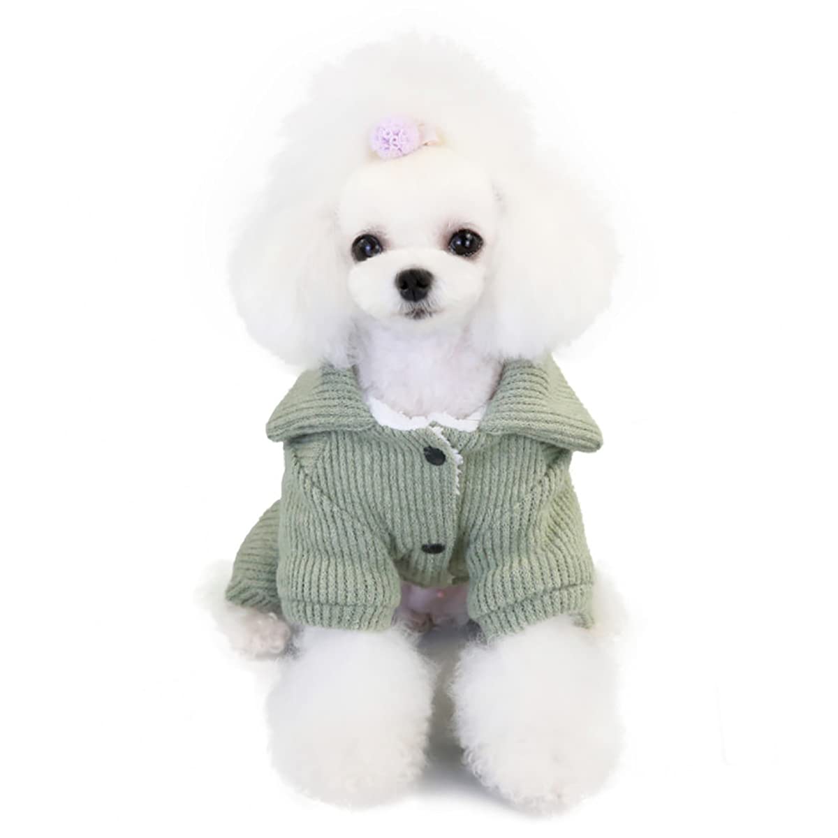 Green Xxl Fleece Dog Sweater - Warm Winter Jumpsuit For Small & Medium Dogs & Cats