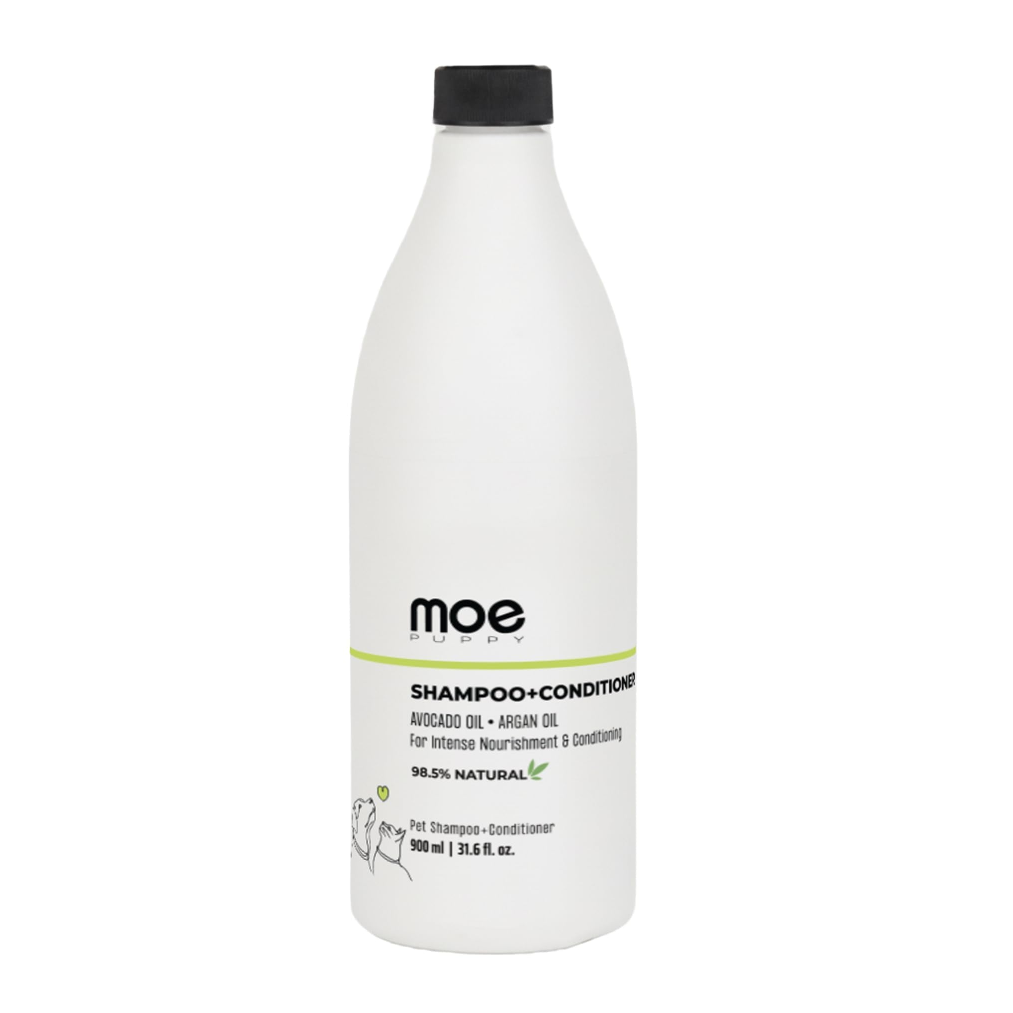 Moe 2-In-1 Shampoo & Conditioner | Sulfate & Paraben-Free | Conditioner For Dogs & Cats (900 Ml)