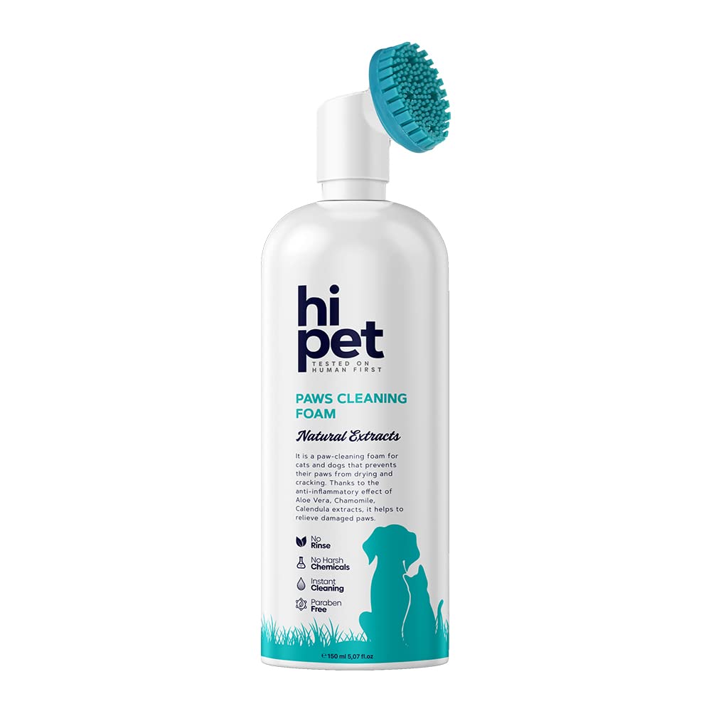 Hipet Dog Paw Cleaner Foam With Built-In Paw Scrubber Brush, Paw Cleaner For Dogs And Cats, Cat And Dog Paw Moisturizer, Effortl