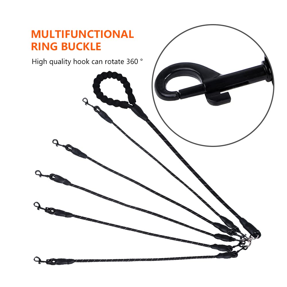 Five Dog Training Leash With Reflective, 360 Swivel No Tangle, Comfortable For Large Medium Small Dogs (Blue, Five Leashes)