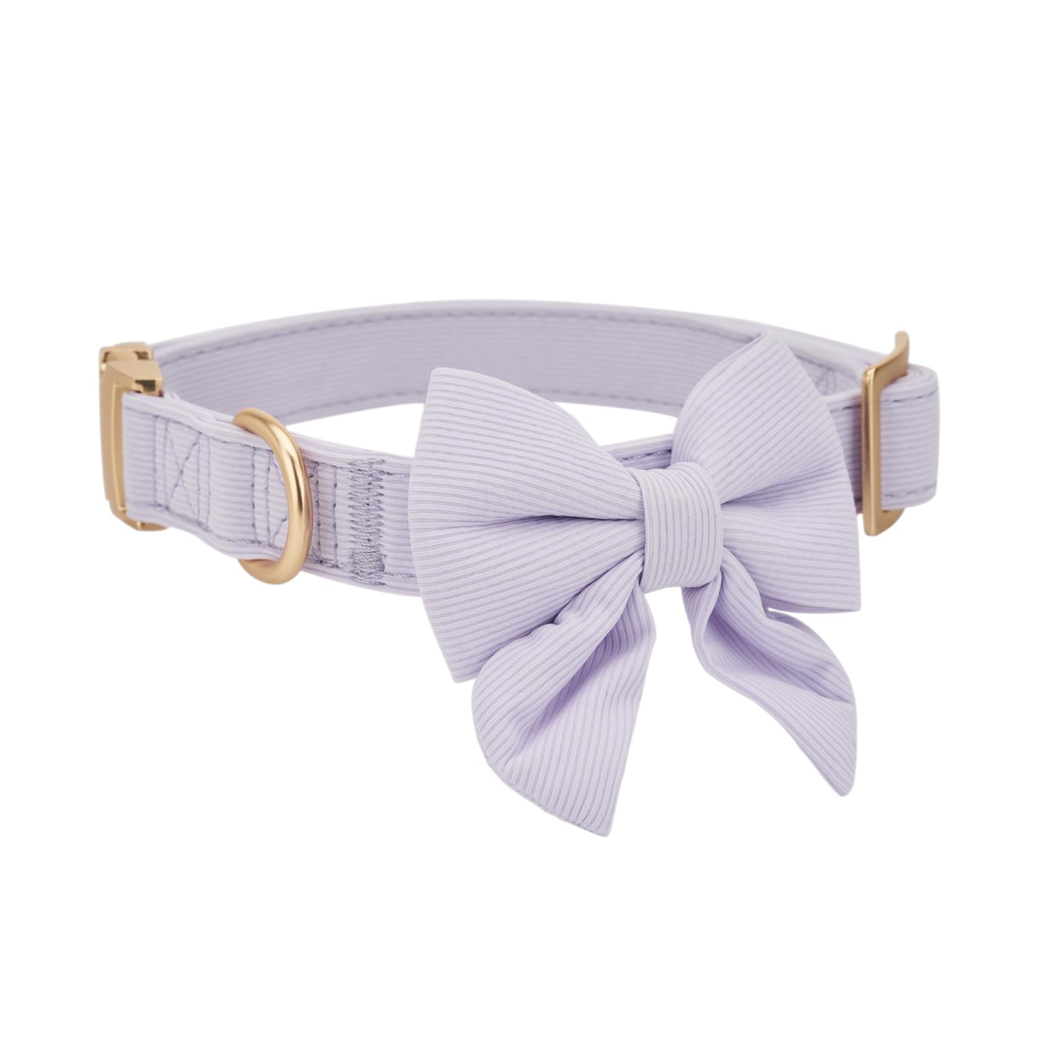 Ewinoom Bowtie Dog Collar Adjustable Soft Collars With Detachable Bow Tie And Metal Buckle For Small Medium Large Dogs,Lilac,Med