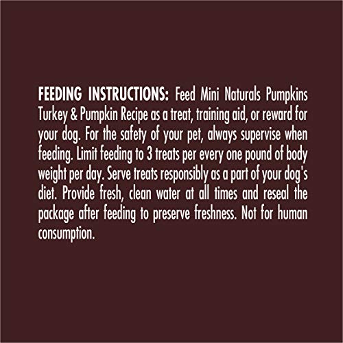 Zukes Mini Naturals Dog Training Treats for Dogs of All Sizes, Pet Treats made with Real Turkey and Pumpkin, 5 oz. Resealable Po