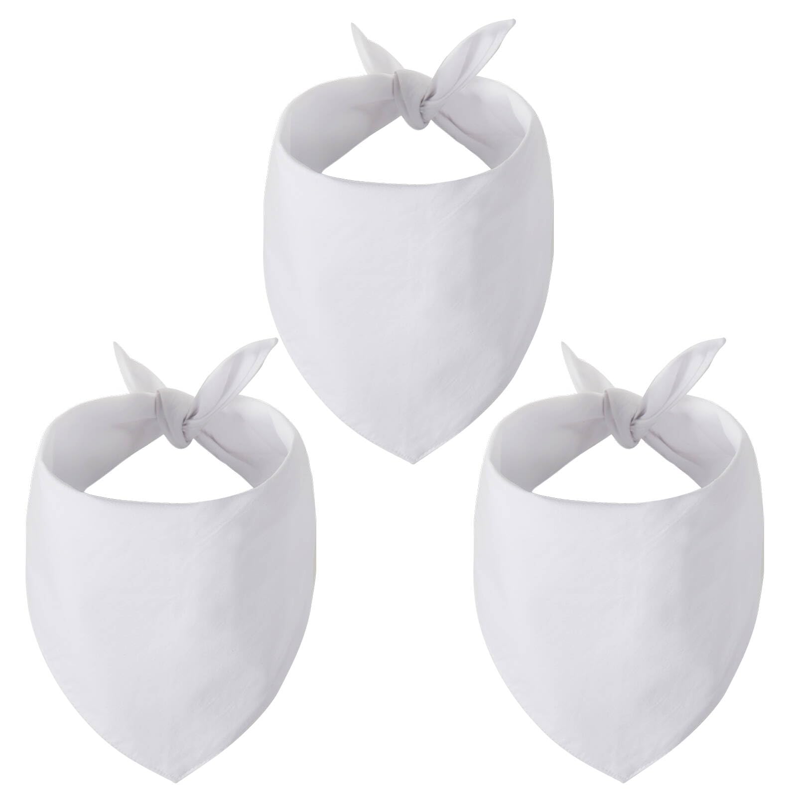Gofshy Blank Dog Bandanas Small -3Pcs, Diy Solid White Triangle Scarf Premium Cotton Handkerchief Or Bib, Personalized Design Bi