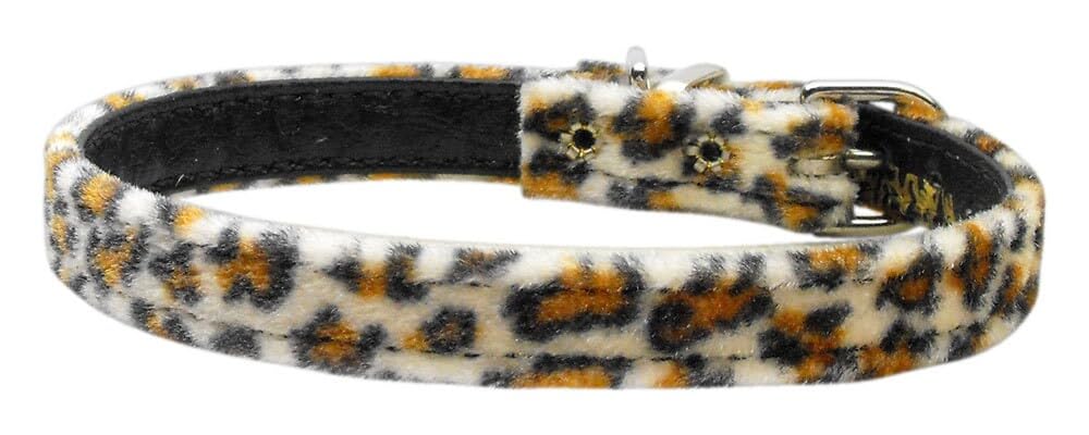 Dog, Puppy & Pet Plain Collar, &quot;3/8&quot; Wide Animal Print&quot; Jaguar 10