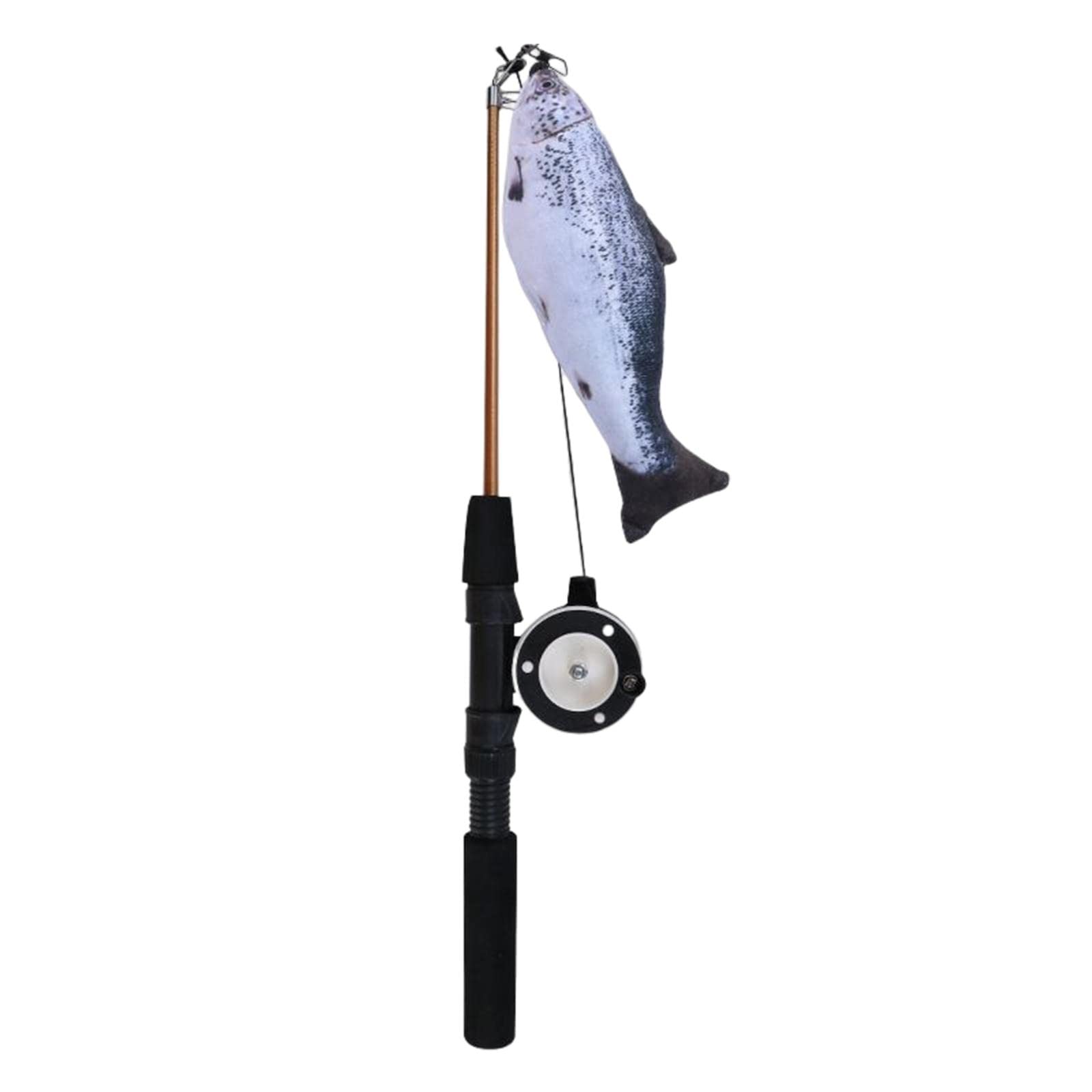 Ujeavette Retractable Cat Wand Catcher Exerciser Functional Comfortable To Hold Sturdy Salmon