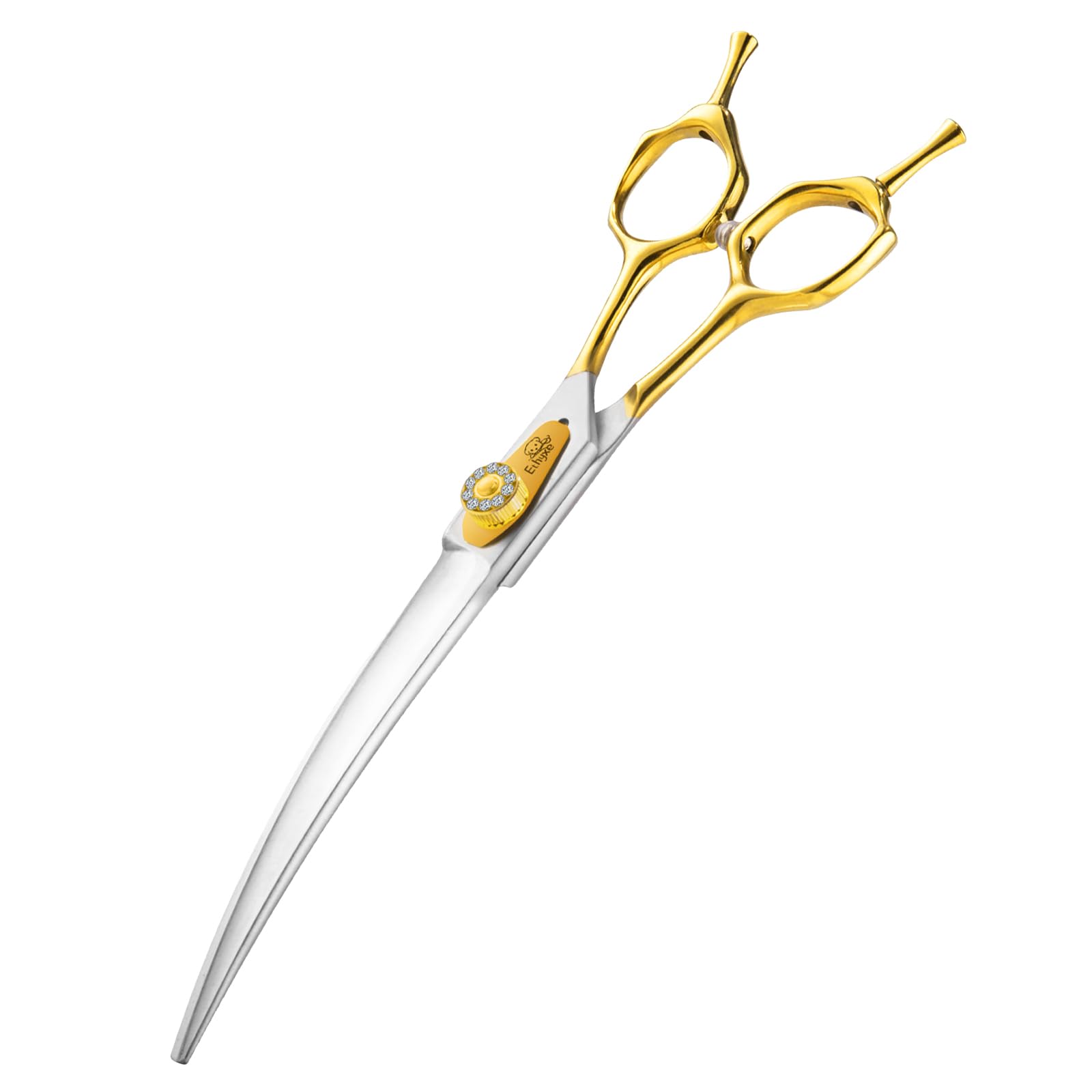 Ethyxe 7 Inch Curved Dog Grooming Scissors Made Of 440C Stainless Steel Professional Downward Curved Pet Face Trimming Shears Wi