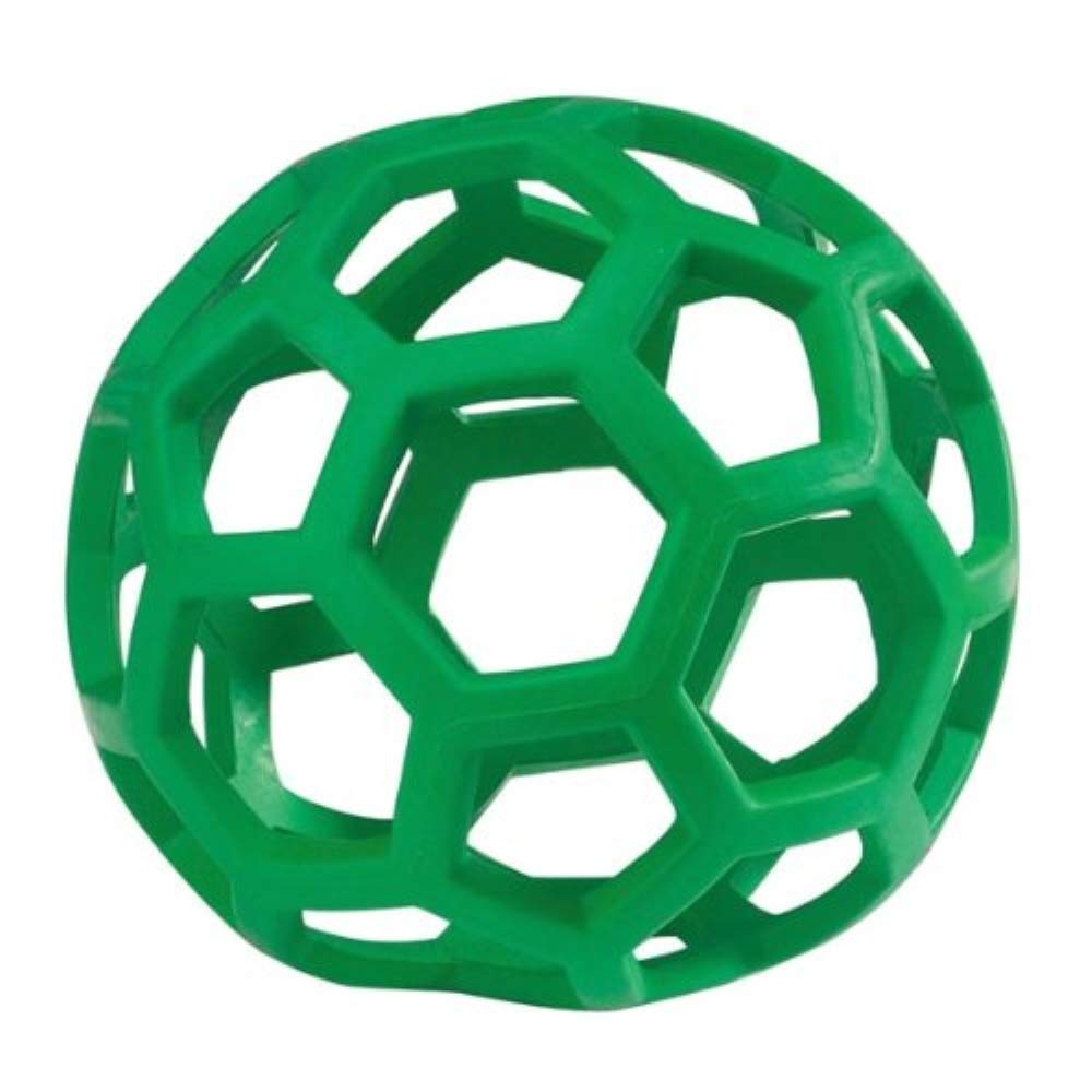 JW Pet Hol-ee Roller Dog Toy Puzzle Ball, Natural Rubber, Extra Large (7.5 Inch Diameter), Colors May Vary