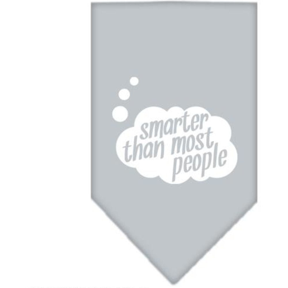 Mirage Pet Products Smarter Then Most People Screen Print Bandana, Large, Grey