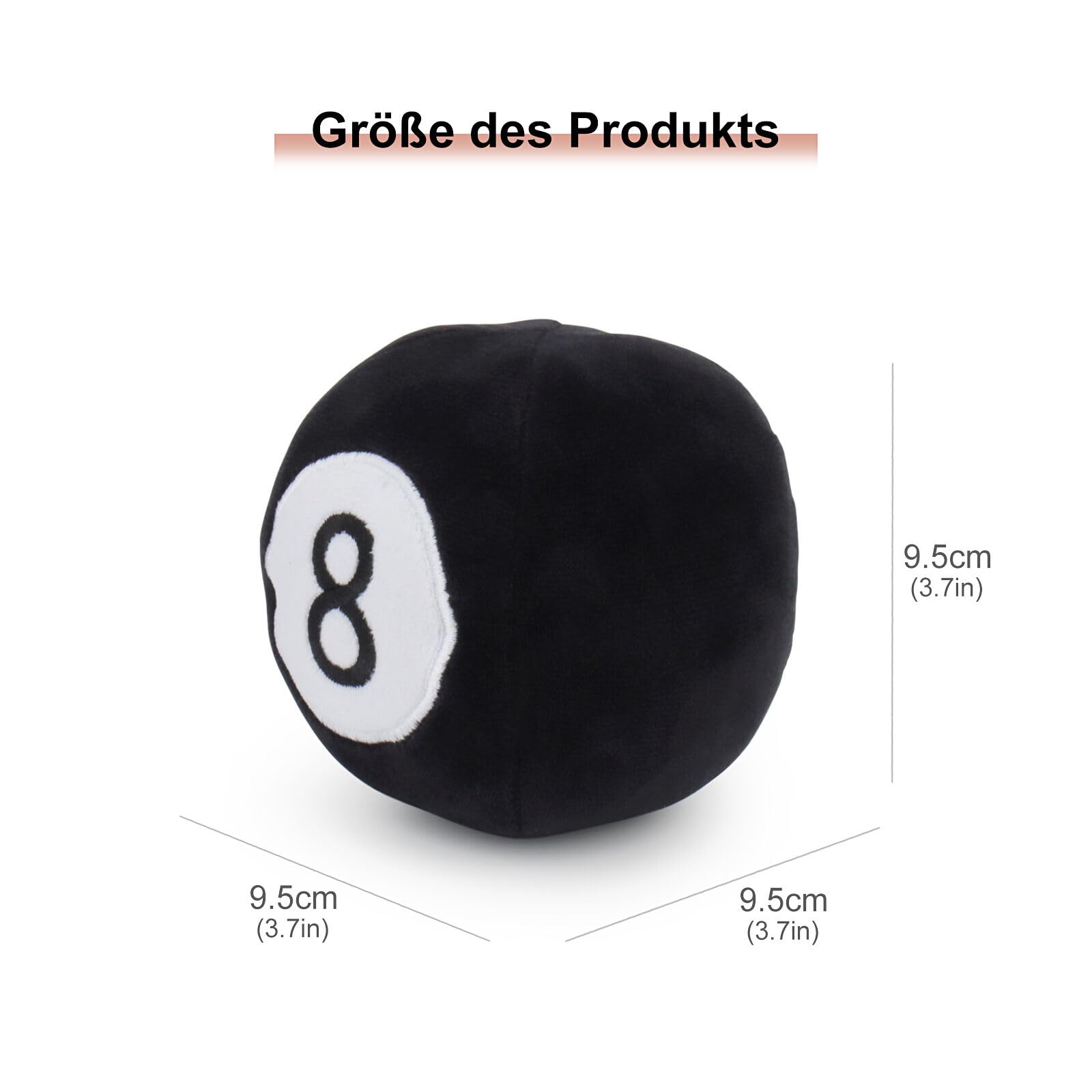 Tonyfy Dog Toys Balls - Chewable Plush Billiards For Dogs, Soft Pet Squeaky Ball Stuffed With Fluffy, Durable Indoor Outdoor Dog
