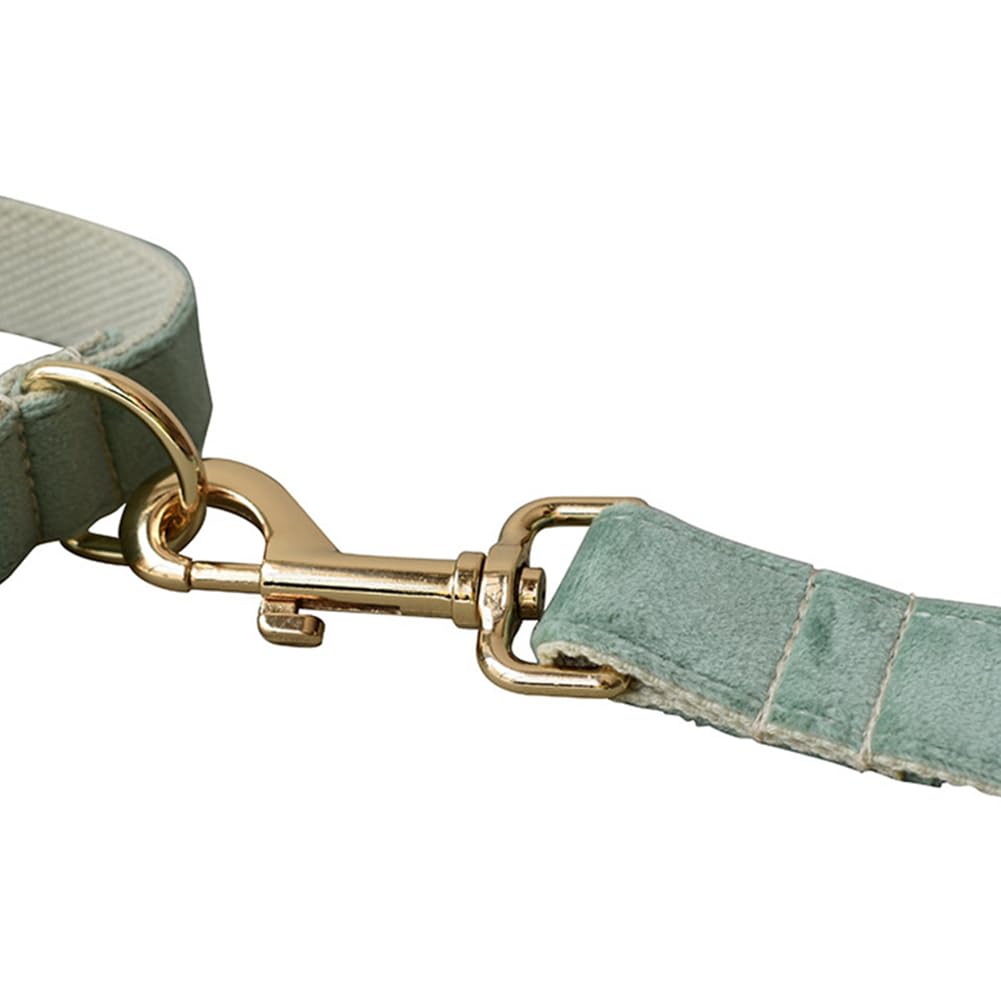 Jay D.L Dog Collar And Leash Set,Soft & Comfy Velvet Dog Collars With Heavy Duty Metal Buckle And Matching Lead Adjustable For S