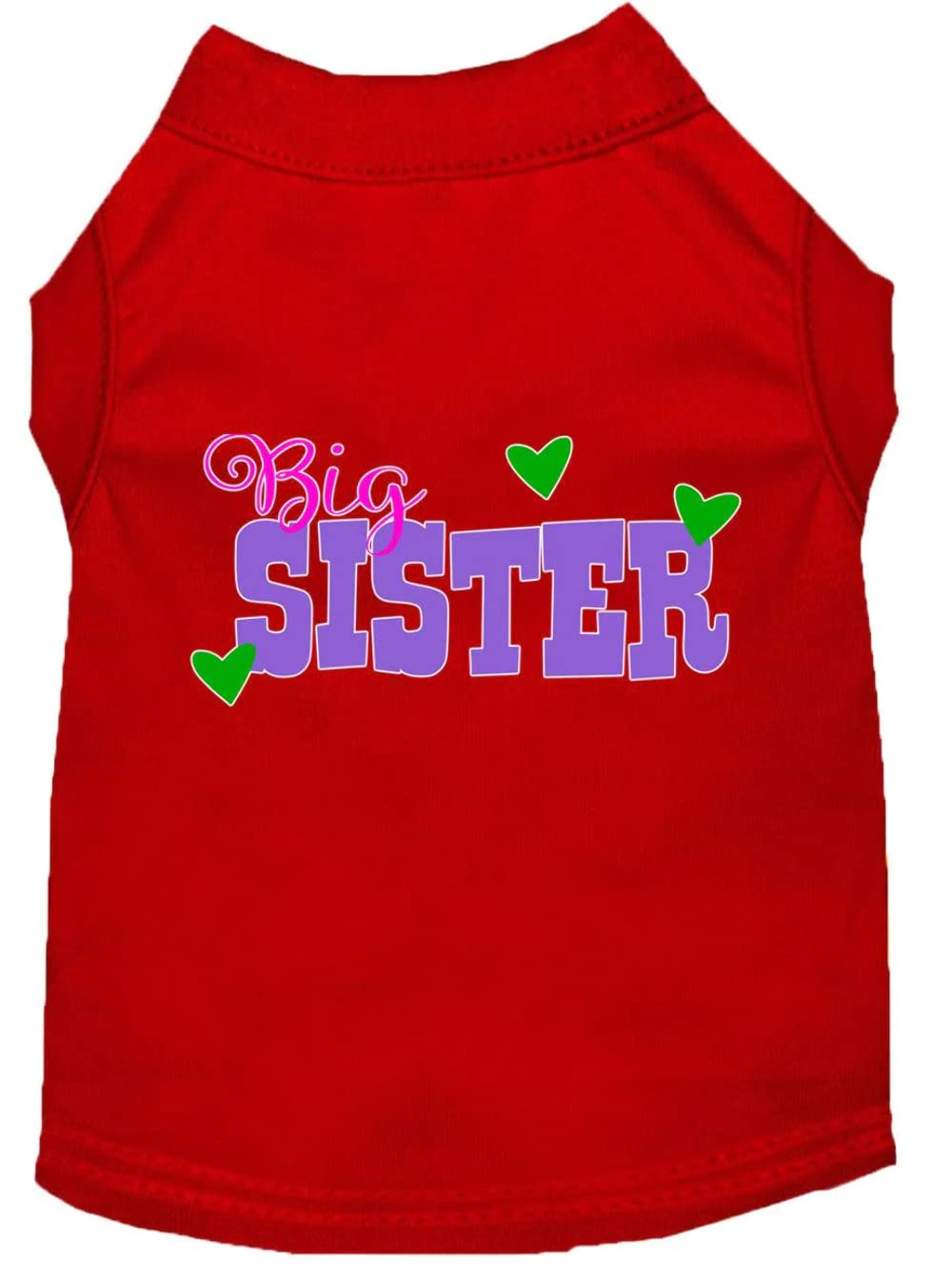 Pet Dog & Cat Shirt Screen Printed, &quot;Big Sister&quot; Red LG (10-14 lbs.)