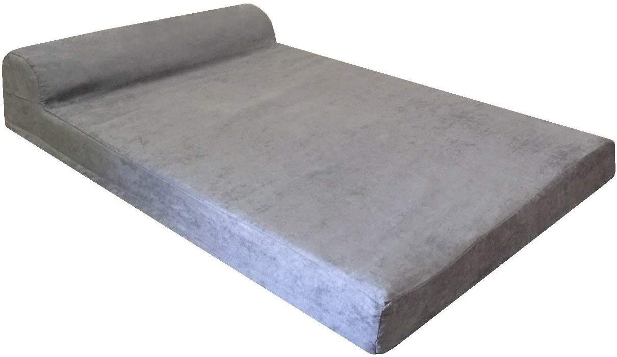 Dogbed4less HeadRest Dog Pet Bed Microsuede Gray Color External Cover, Replacement Cover only  XXL 55X37X4 Size