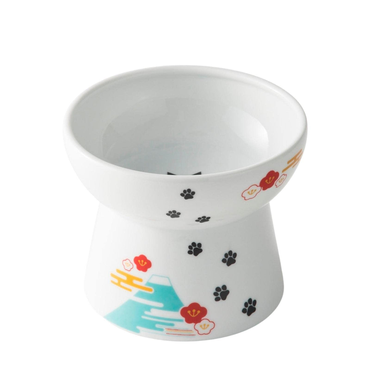 Necoichi Raised Stress Free Cat Food Bowl, Elevated, Backflow Prevention, Dishwasher And Microwave Safe, No.1 Seller In Japan! (Fuji Limited Edition, Large)