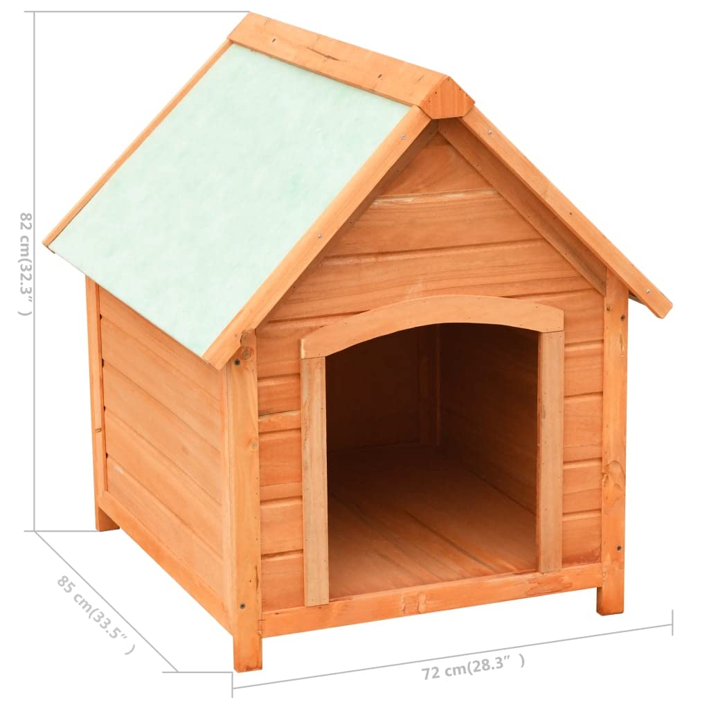 vidaXL Dog House - Solid Pine & Fir Wood Construction - Weather-Resistant - Easy Assembly - Suitable for Outdoor Use - Rustic Charm