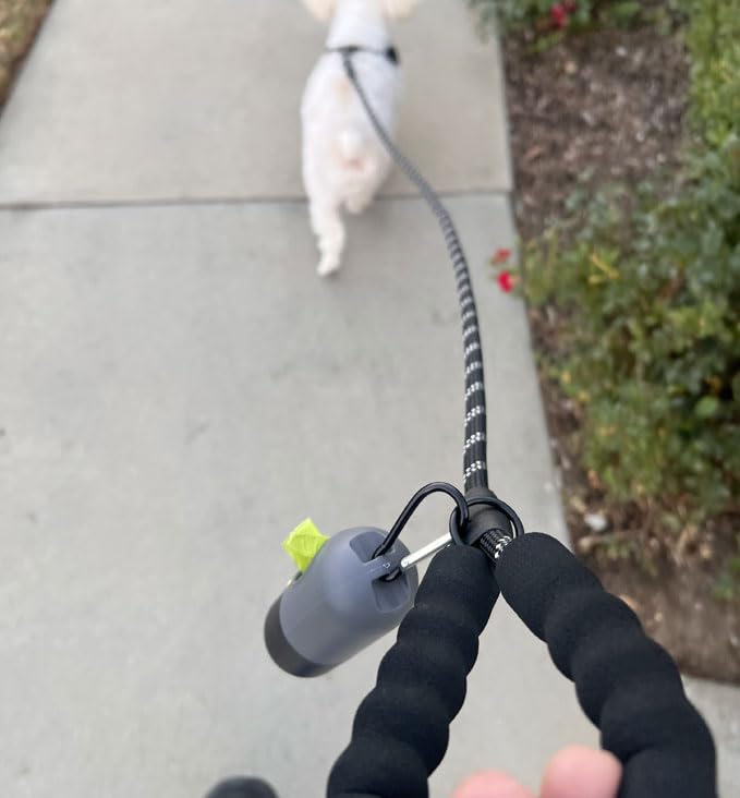 Rocket Pups Premium Durable Rope Dog Leash With Included Flashlight Poop Bag Holder. Soft Padded Handle, Ultra-Reflective Thread