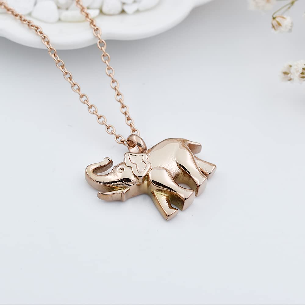 Cute Elephant Cremation Jewelry For Ashes Memorial Jewelry Cremation Urn Necklace Urn Jewelry Memorial Pendant For Pet/Human (Ro