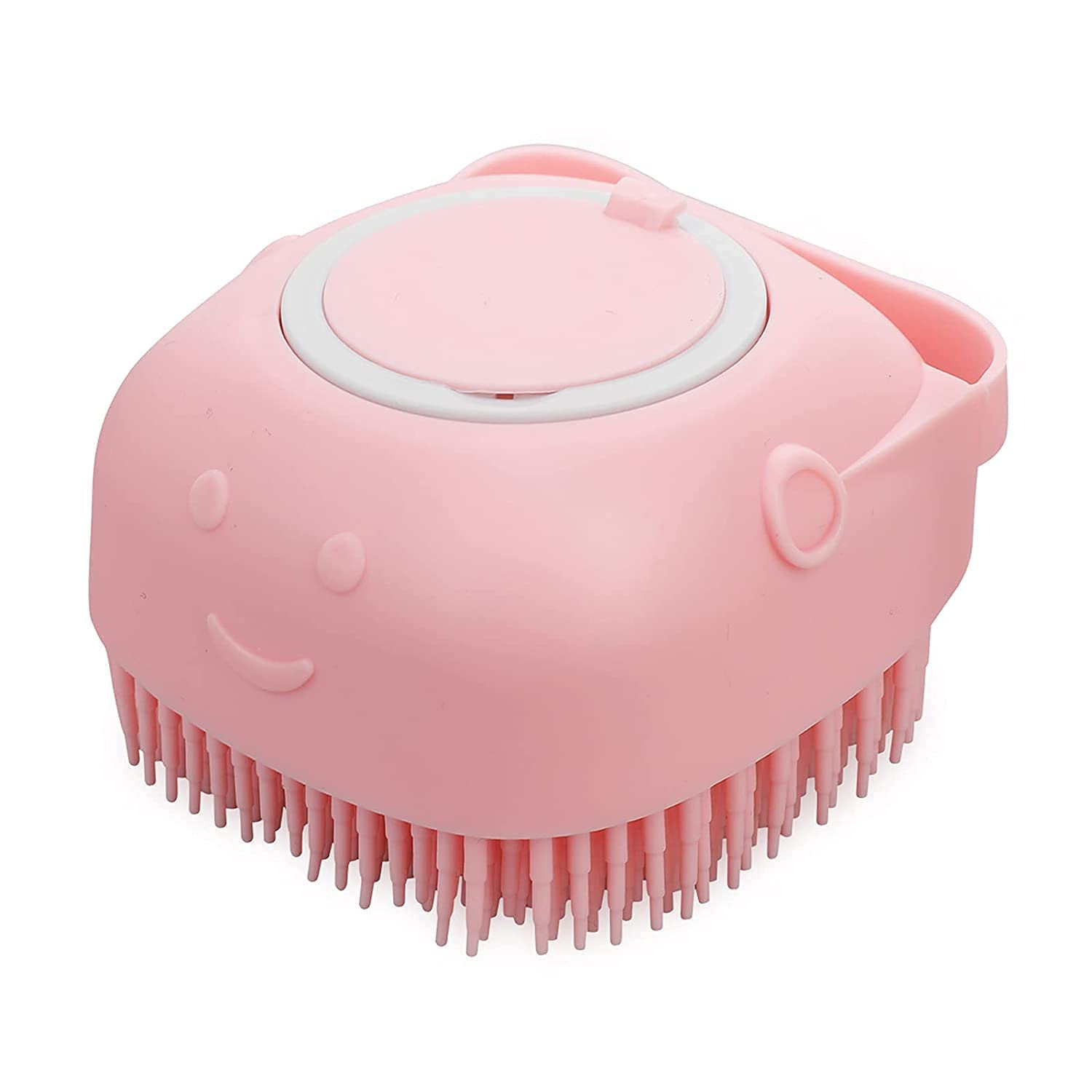 RINEGA Dog Grooming Brush Pet Shampoo Bath Brush Smoothing Massage Rubber Dog Bath Dispenser Brush Soft Silicone Brush Rubber Br