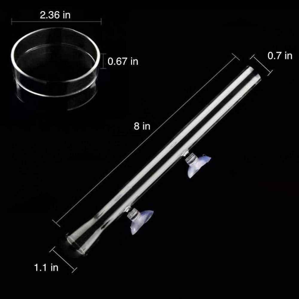 Aquarium Shrimp Feeding Tube and Dish, Clear Crystal Glass Fish Tank Shrimp Feeder Tube Tray