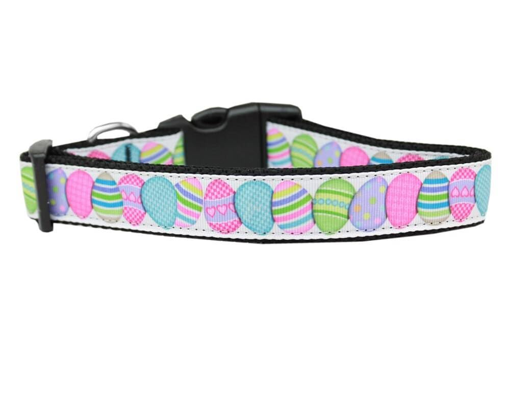 Pet Dog & Cat Nylon Collar or Leash, &quot;Easter Egg&quot; MD Collar