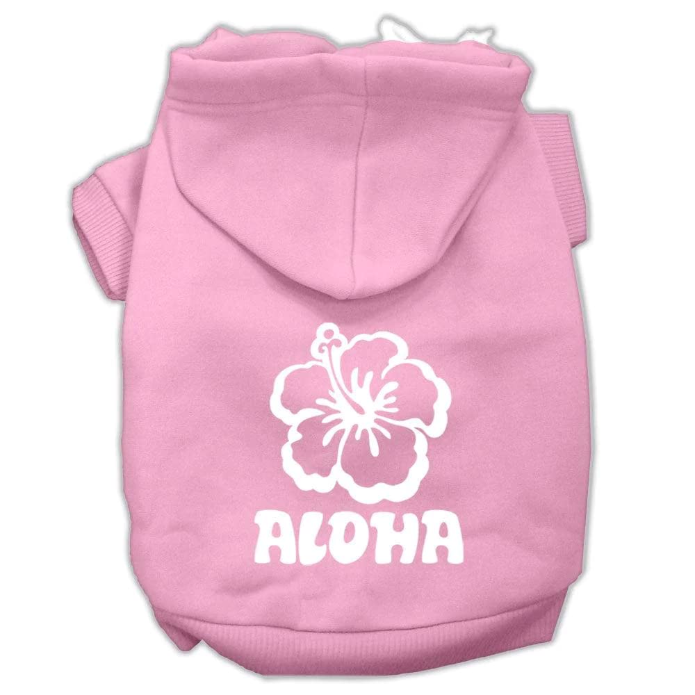 Mirage Pet Products Aloha Flower Screen Print Pet Hoodies, Medium, Blue