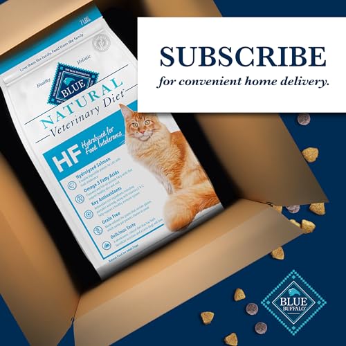 Blue Buffalo Natural Veterinary Diet HF Hydrolyzed for Food Intolerance Dry Cat Food, Salmon 7-lb bag