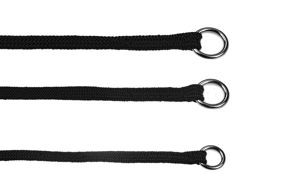 Alvalley Show Slip Collar For Dogs - Flat Braided Nylon Conformation With Chrome Plated Rings - Designer For Shows And No-Pull T