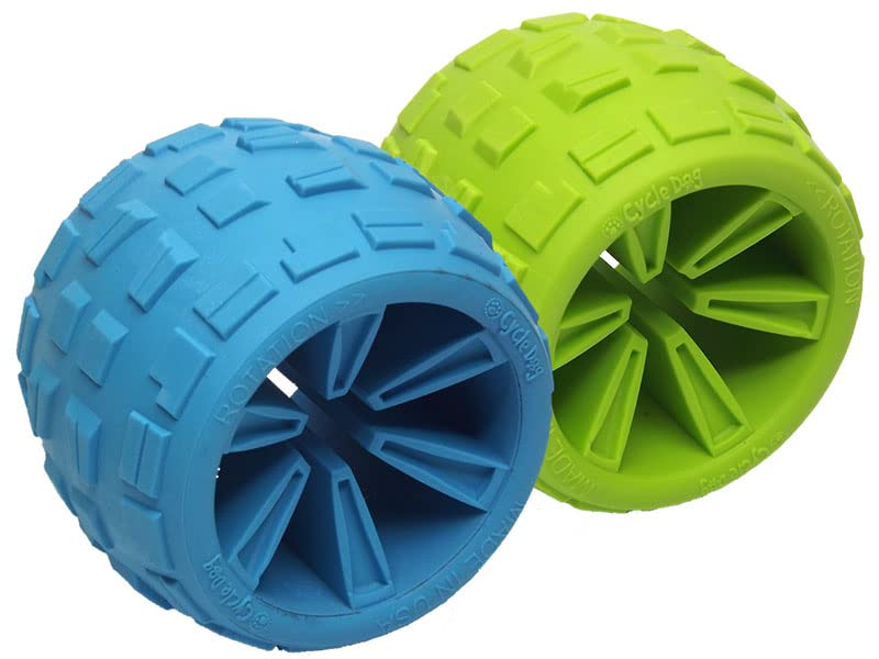 Cycle Dog High Roller Plus Medium Blue Erratic Bounce Treat Hiding Ball - Tough & Sustainable Chew Toy/Great For Play And For Aggressive Chewers/Made In Usa