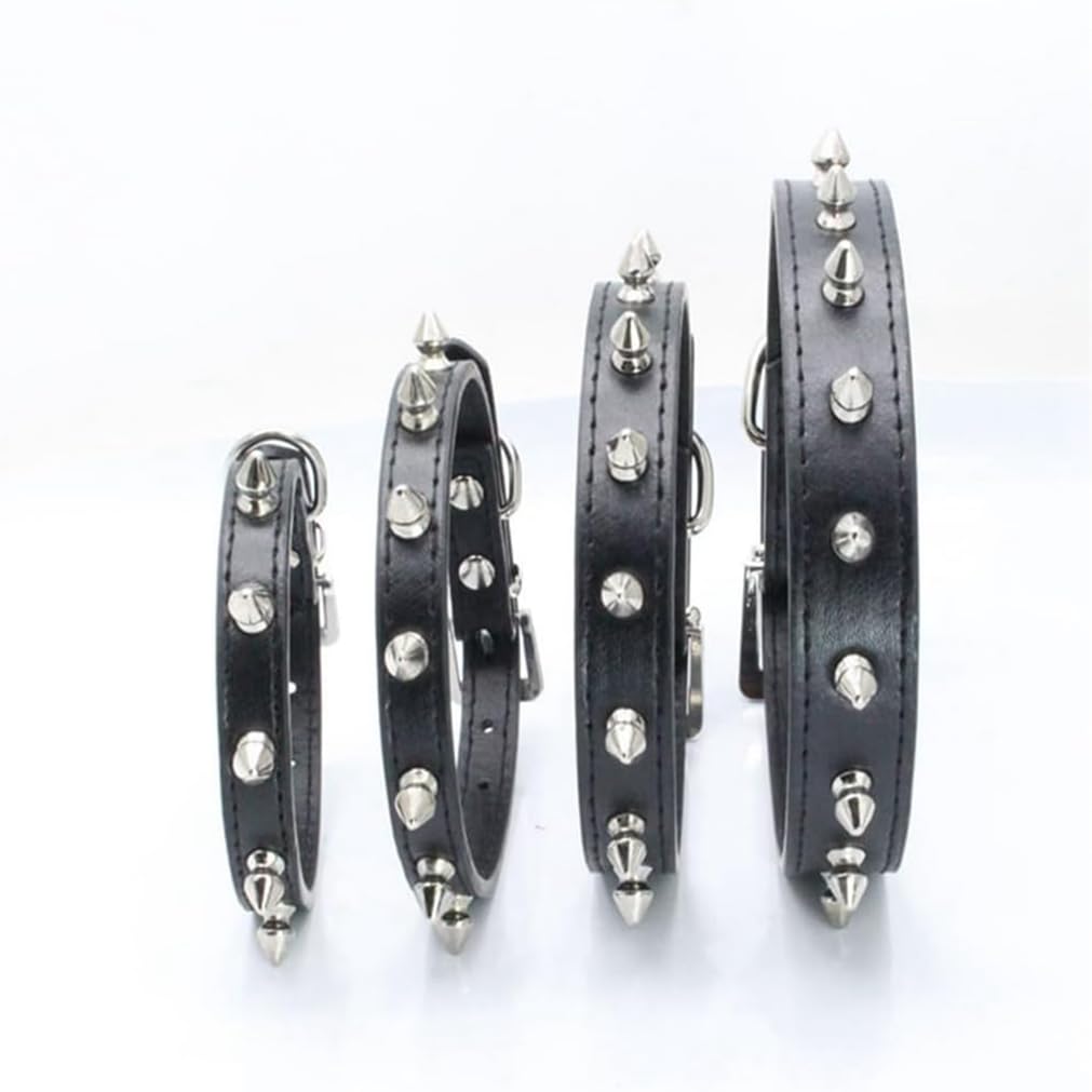 Blue Puppy Collar Boy,Spiked Dog Collar, Studded Spiky Stud Rivet Pu Leather Mushroom Kitten Cat Collars Adjustable For Xxs Xs S