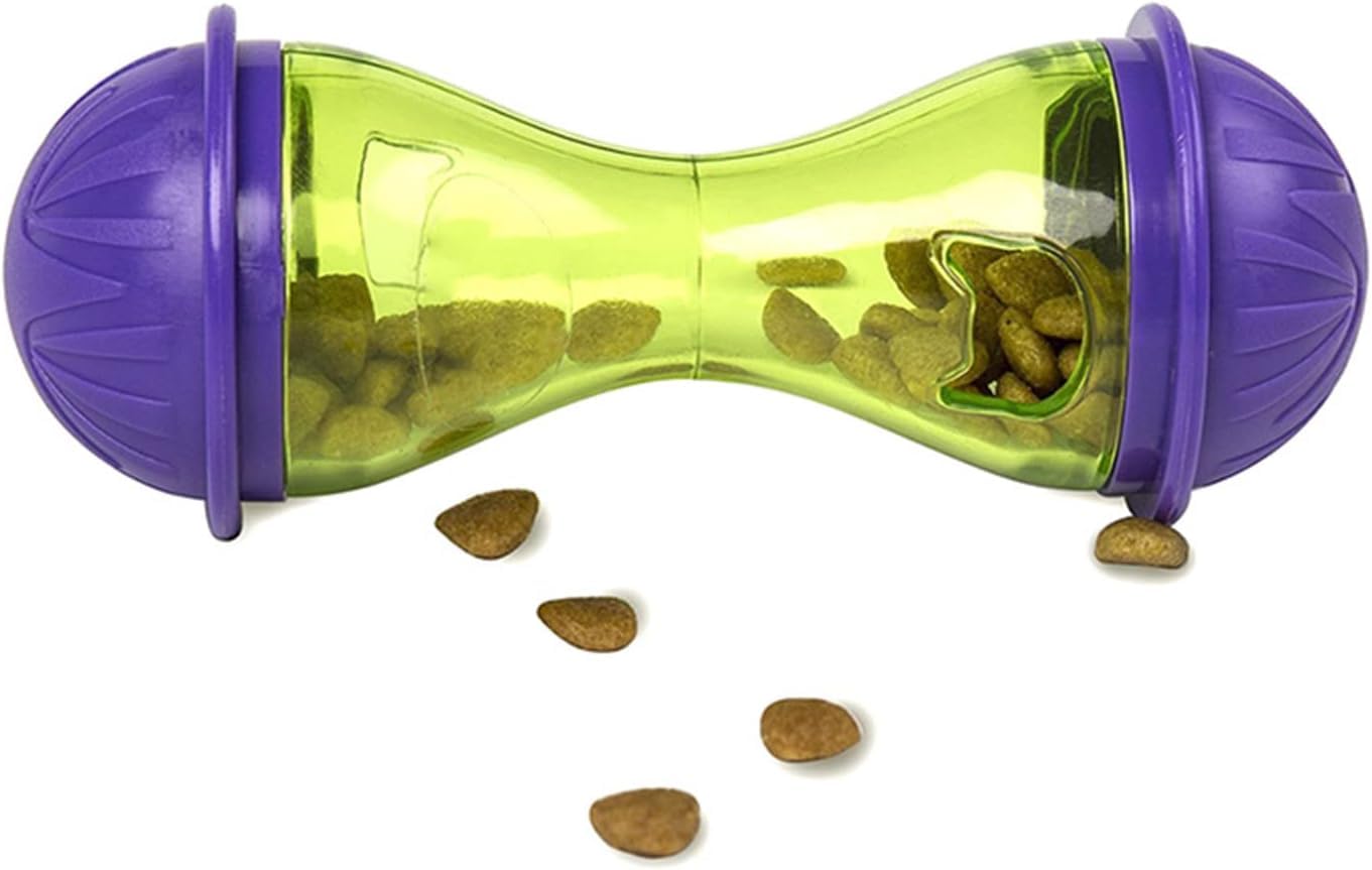 Green Interactive Puzzle For Feeder Treat Dispensing Slow Feeder For Indoor Cats Kitten Slow Feeders With Bells Inside Puzzle Fe