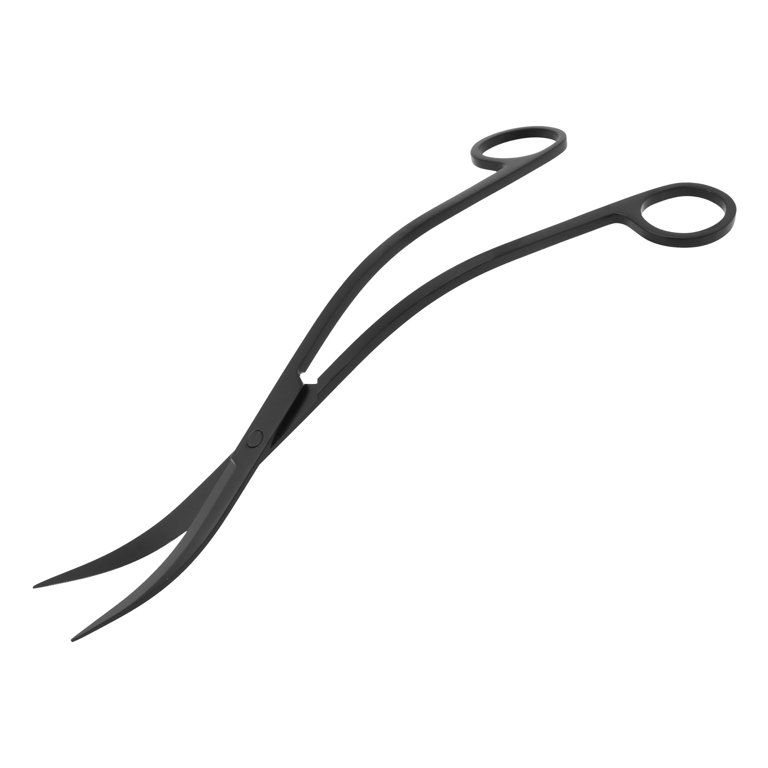 Mandala Crafts Stainless Steel Curved Aquarium Scissors - Aquarium Extra Long Scissors for Aquatic Plants - Black Wave Scissors