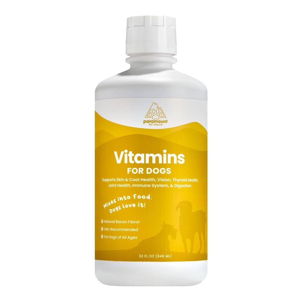 Paramount Pet Health Liquid Multivitamin for Dogs with Probiotics, 8 in 1 Vitamins for Immune Support, Energy & Digestion, High 