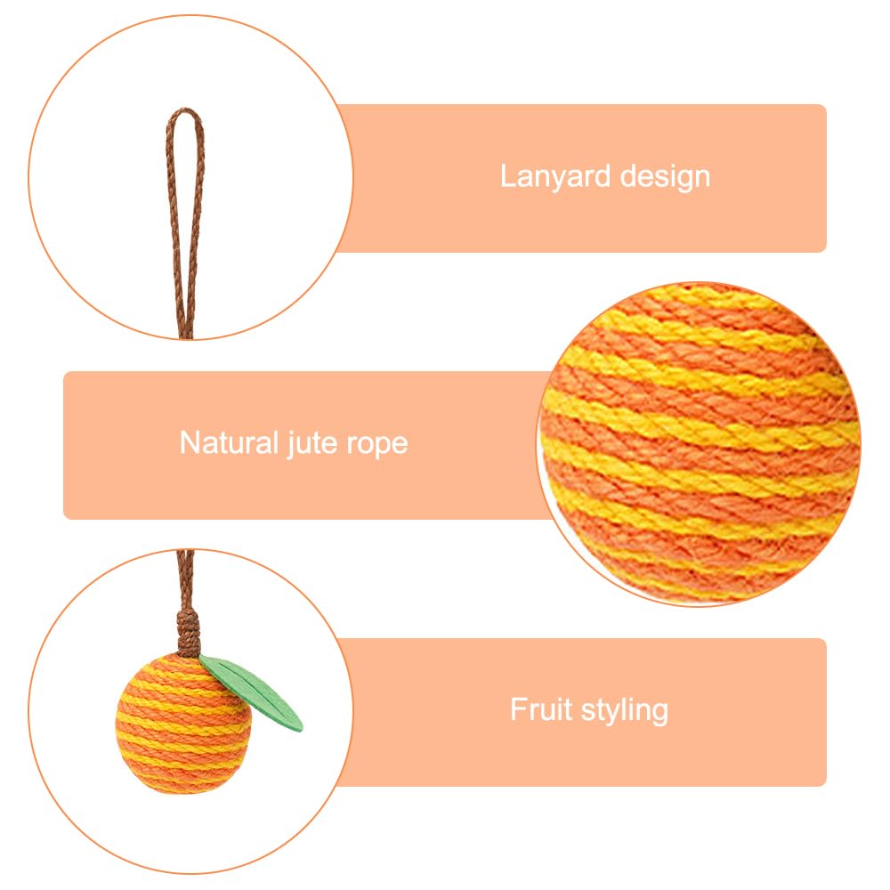 Dongker Cat Sisal Ball,Fruit-Shaped Cat Hanging Rope Ball Bite Resistant For Cat Cages Door Handles Cat Climbing Frames Posts
