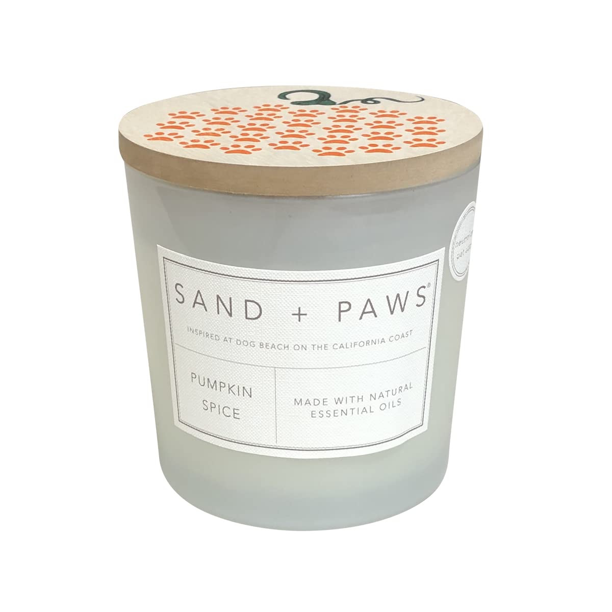 Sand + Paws Scented Candle - Pumpkin Spice - Additional Scents And Sizes -Luxurious Air Freshening Jar Candles Neutralize Pet Od