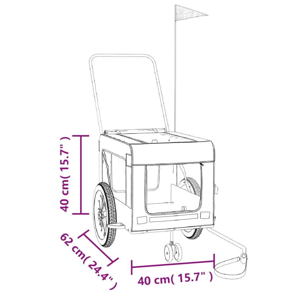 'Vidaxl Red And Black Pet Bike Trailer - Portable Iron And Oxford Fabric Bicycle Cargo Trailer With Pvc Cover And Load-Bearing Board