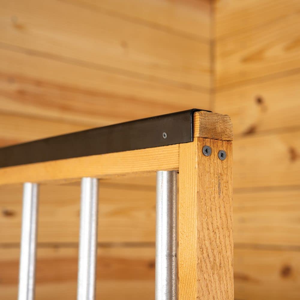 EASY-UP Angle Iron Horse Stall Chew Guards | Durable Steel | Set of 3 | 24" Long | Black